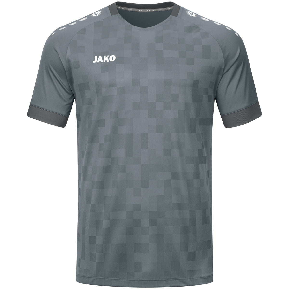 JAKO Trikot Pixel kurzarm – Grau (vorne)