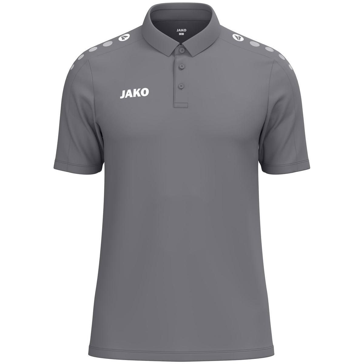JAKO Polo One Cotton – Grau (vorne)