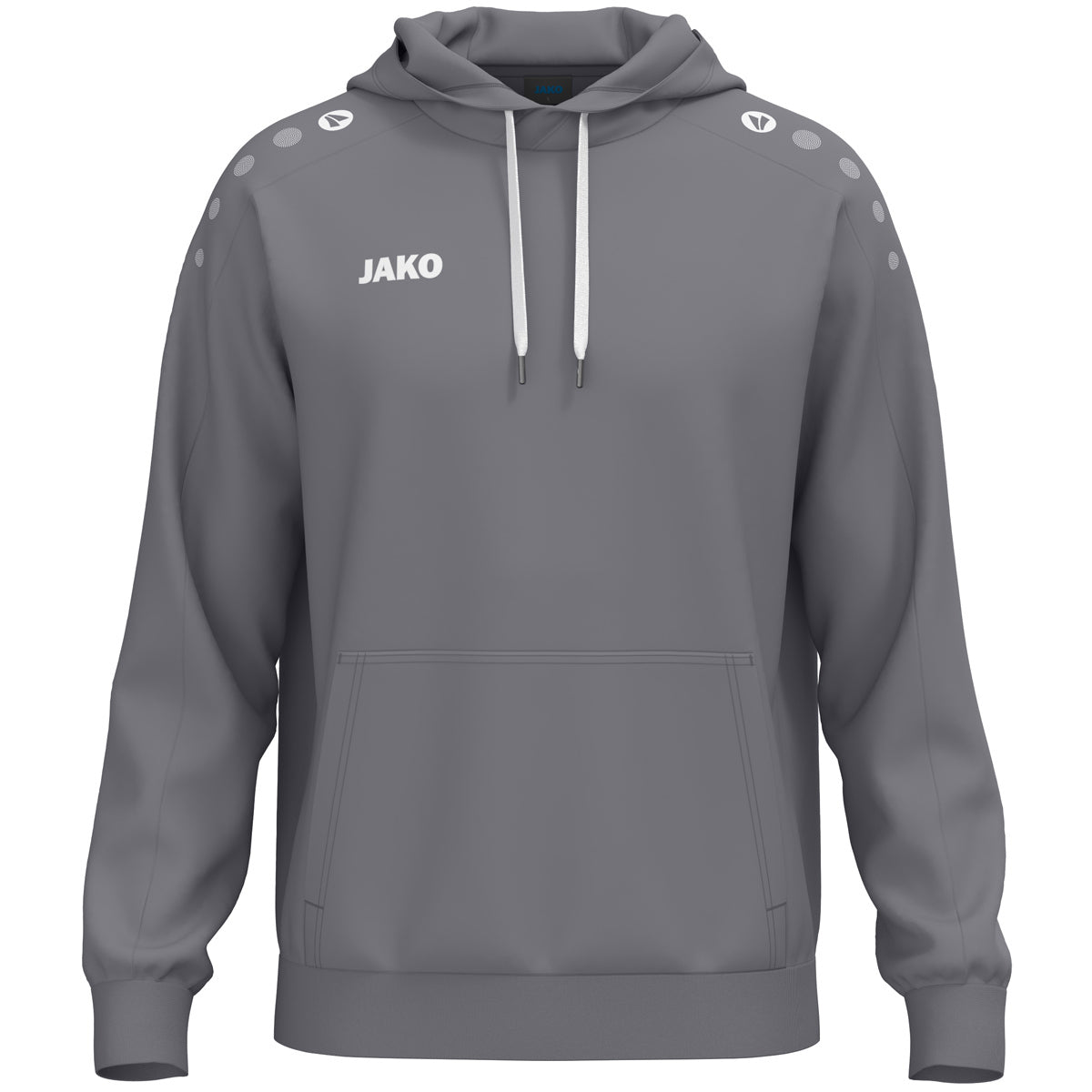 JAKO Kapuzensweat One Cotton – Grau (vorne)