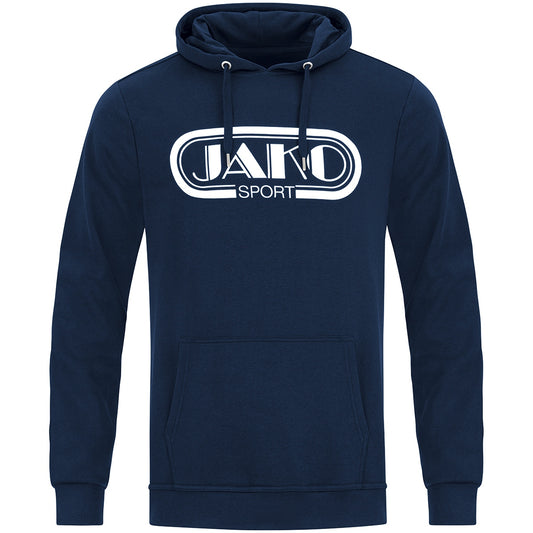 JAKO Kapuzensweat Retro – Blau (vorne)