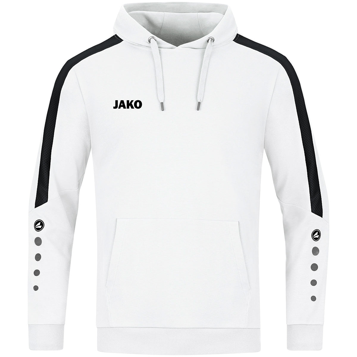 JAKO Kapuzensweat Power – Weiß (vorne)