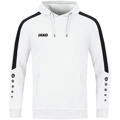 JAKO Kapuzensweat Power – Weiß (vorne)