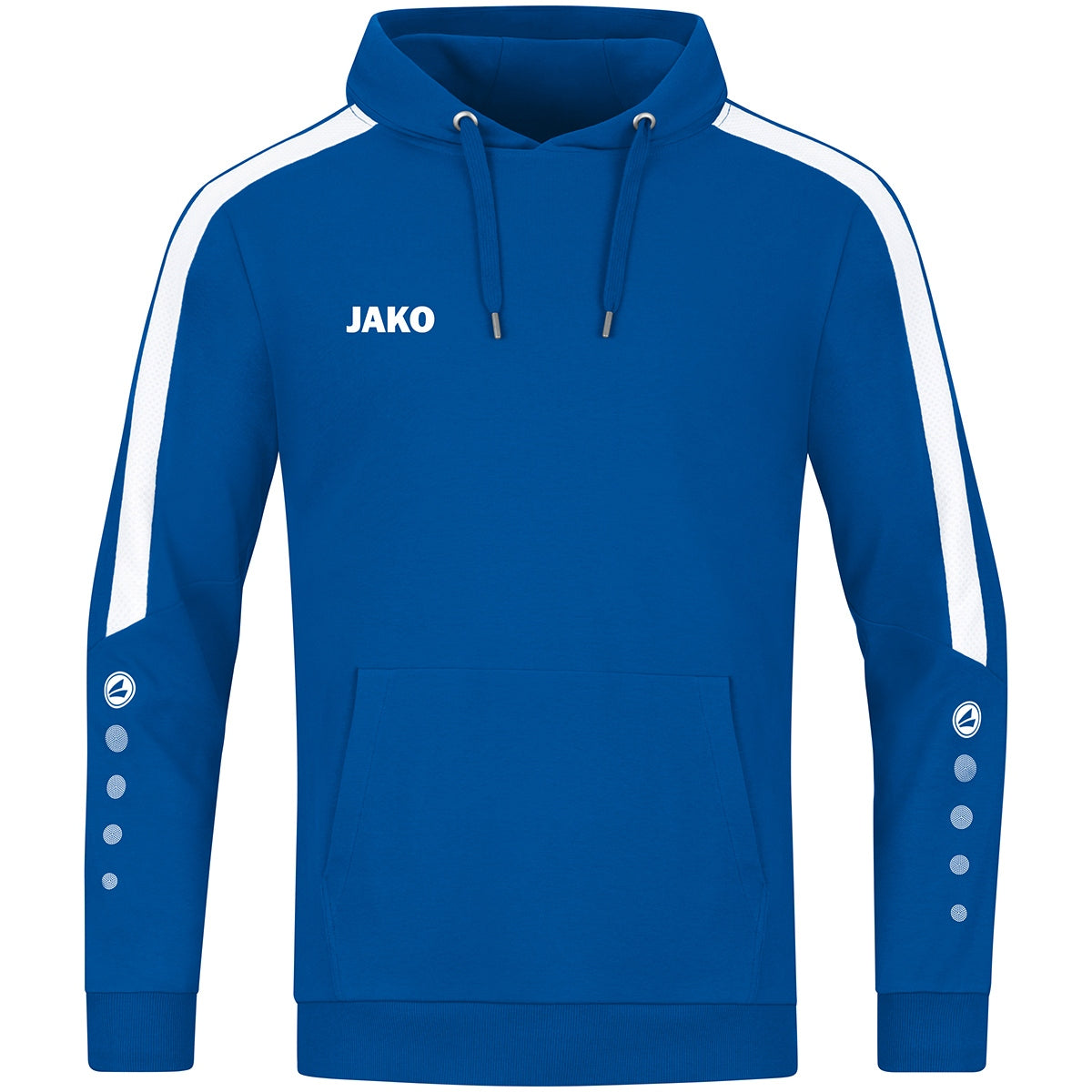 JAKO Kapuzensweat Power – Blau (400) (vorne)