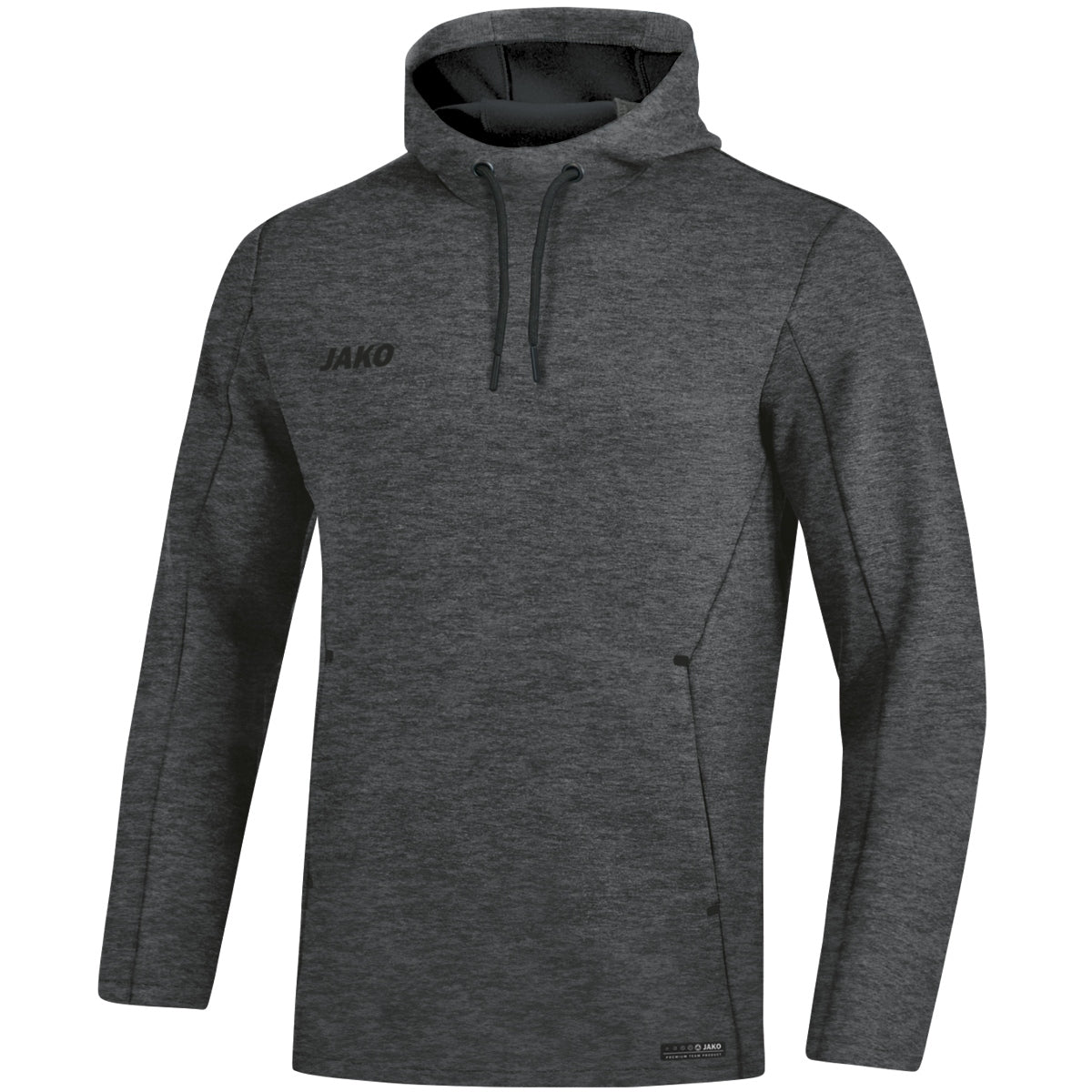 JAKO Kapuzensweat Premium Basics – Grau (21) (vorne)
