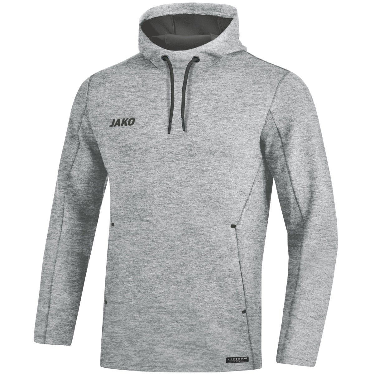 JAKO Kapuzensweat Premium Basics – Grau (40) (vorne)