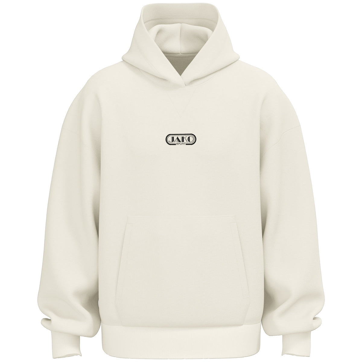 JAKO Kapuzensweat Wardrobe – Weiß (vorne)