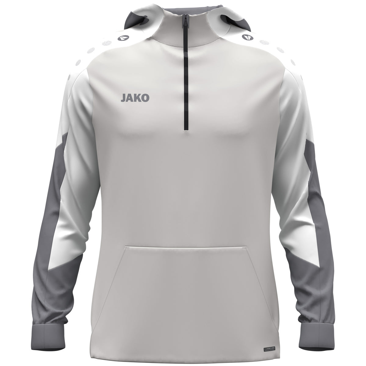 JAKO Zip Hoodie Dynamic – Grau (vorne)