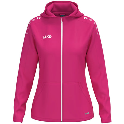 JAKO Kapuzenjacke One Damen – Pink (vorne)
