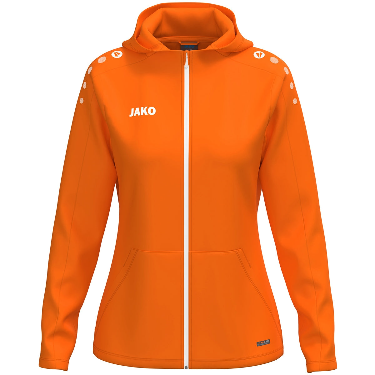 JAKO Kapuzenjacke One Damen – Orange (vorne)