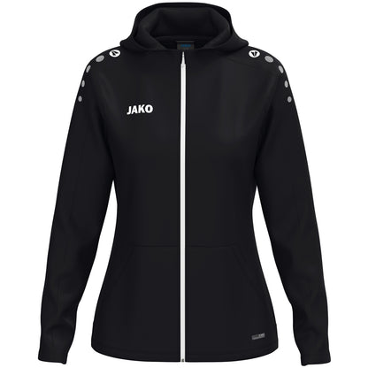 JAKO Kapuzenjacke One Damen – Schwarz (vorne)