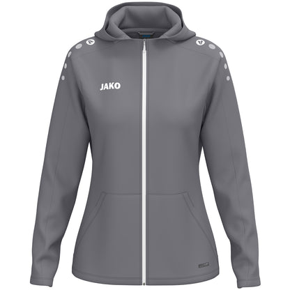 JAKO Kapuzenjacke One Damen – Grau (vorne)