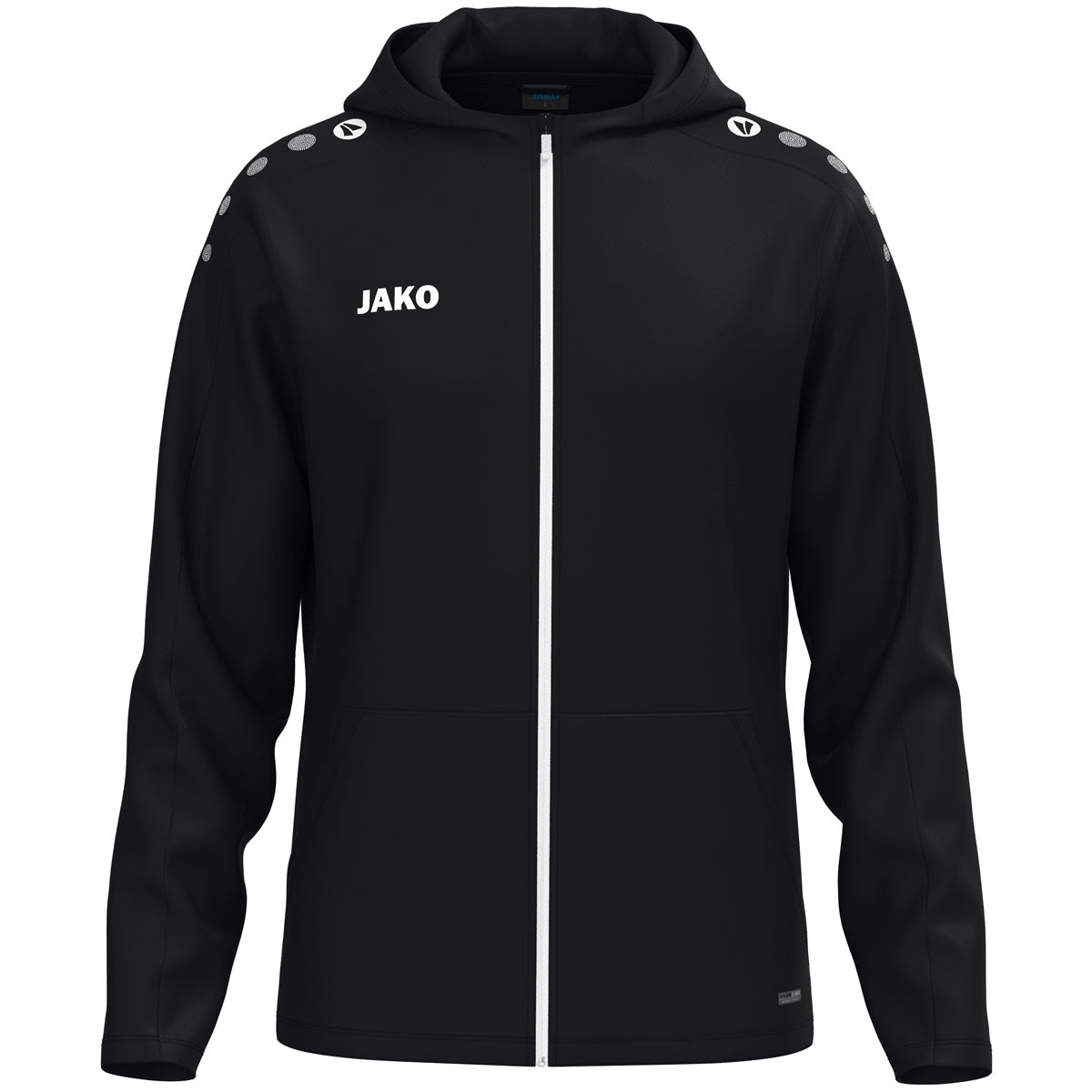 JAKO Kapuzenjacke One – Schwarz (vorne)