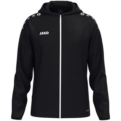JAKO Kapuzenjacke One – Schwarz (vorne)
