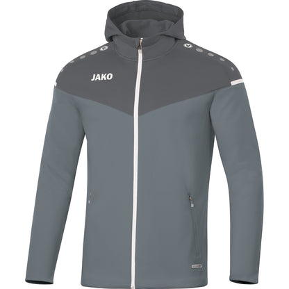 JAKO Kapuzenjacke Champ 2.0 – Grau (vorne)
