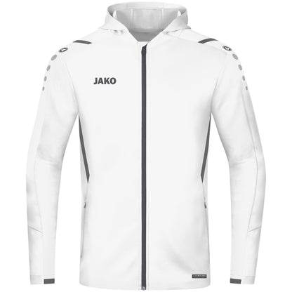 JAKO Kapuzenjacke Challenge – Weiß (vorne)