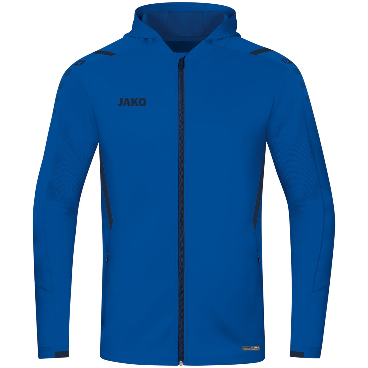 JAKO Kapuzenjacke Challenge – Blau (403) (vorne)