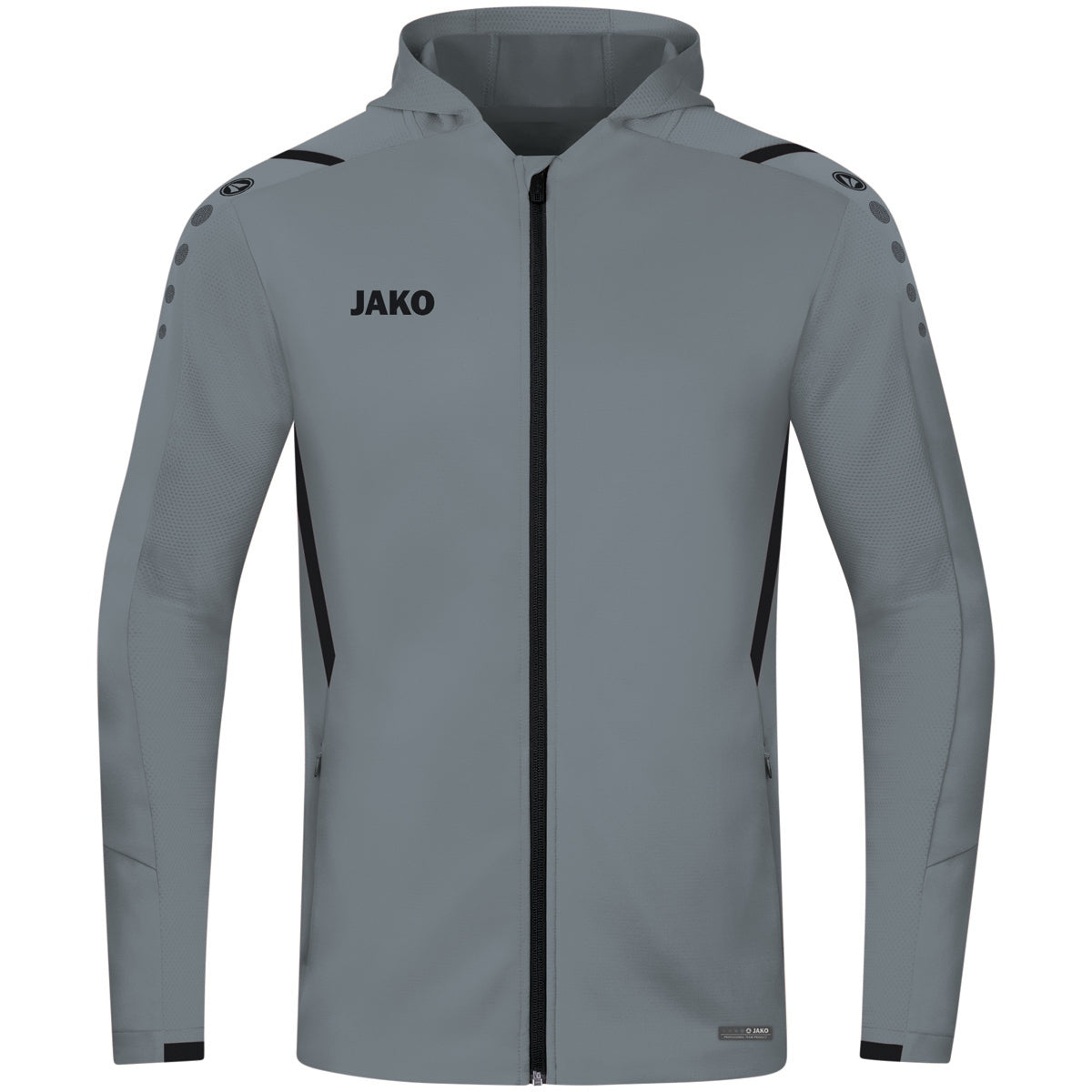 JAKO Kapuzenjacke Challenge – Grau (vorne)