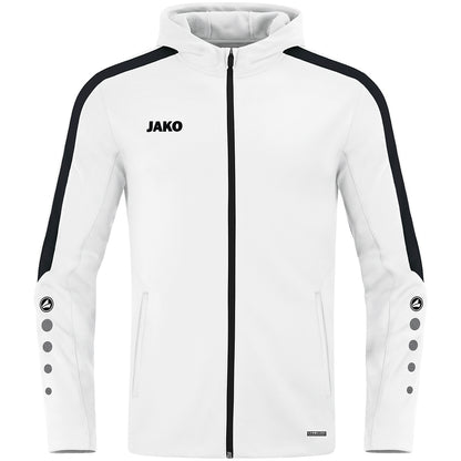 JAKO Kapuzenjacke Power – Weiß (000) (vorne)