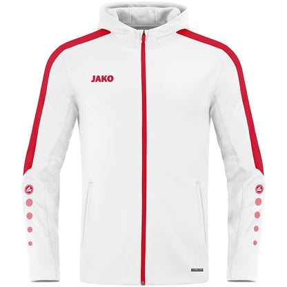 JAKO Kapuzenjacke Power – Weiß (004) (vorne)