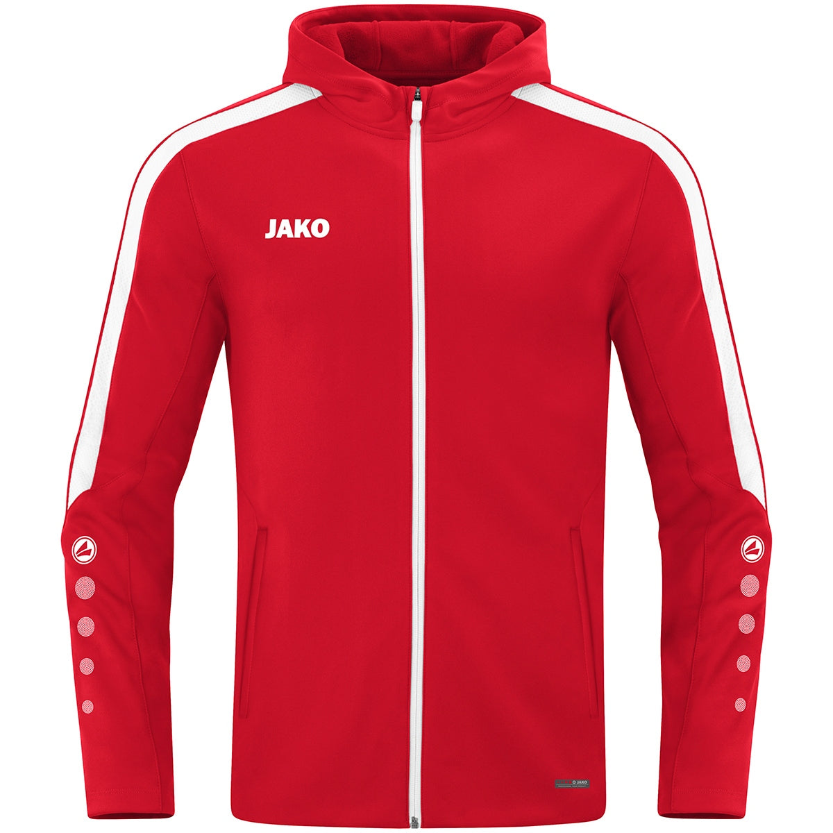 JAKO Kapuzenjacke Power – Rot (vorne)