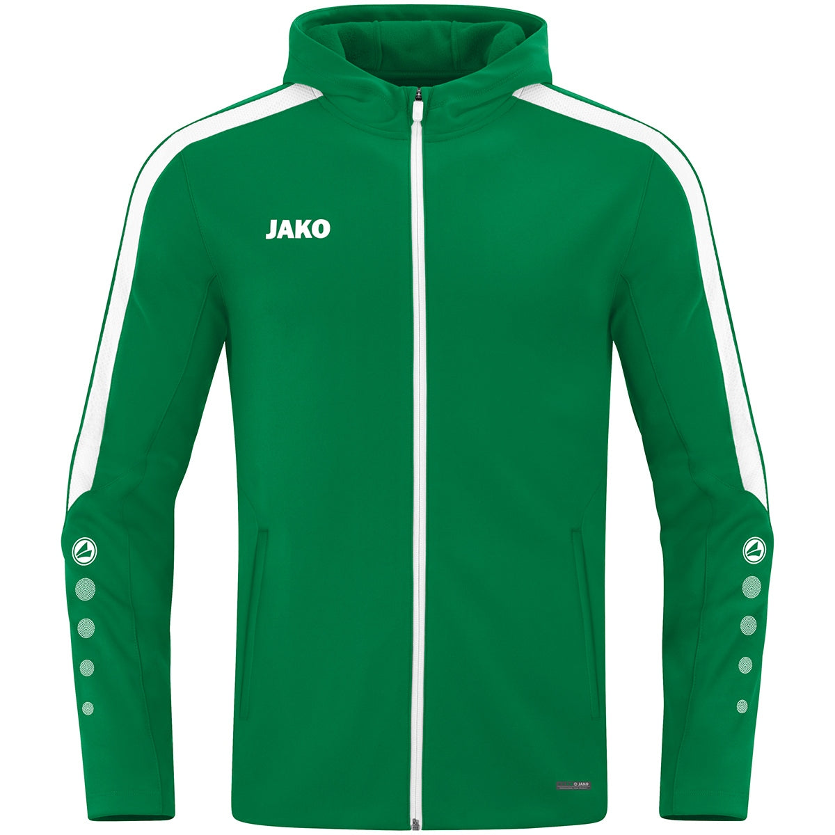 JAKO Kapuzenjacke Power – Grün (vorne)
