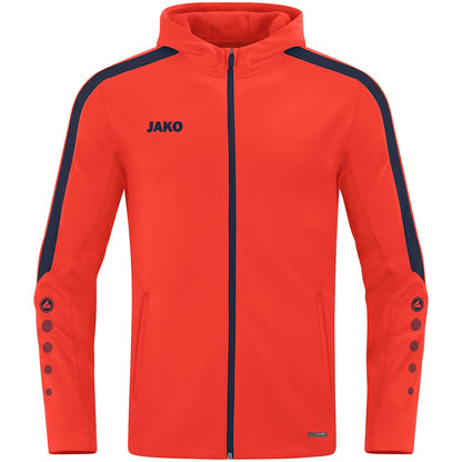 JAKO Kapuzenjacke Power – Orange (vorne)