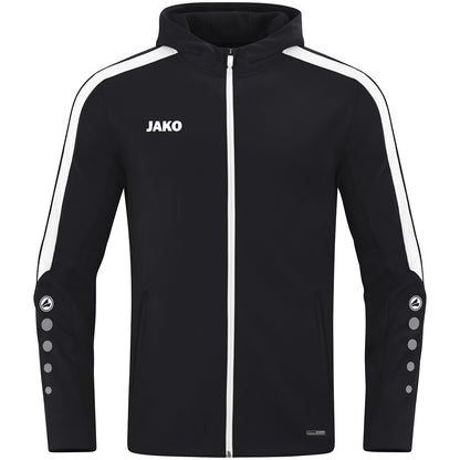 JAKO Kapuzenjacke Power – Schwarz (800) (vorne)