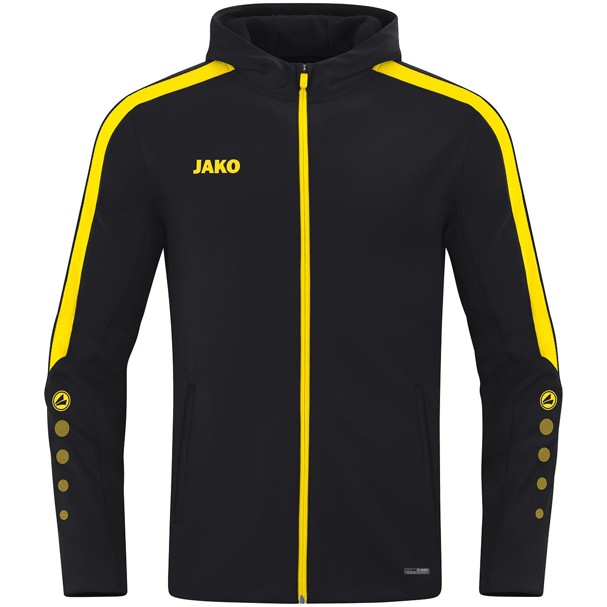 JAKO Kapuzenjacke Power – Schwarz (803) (vorne)