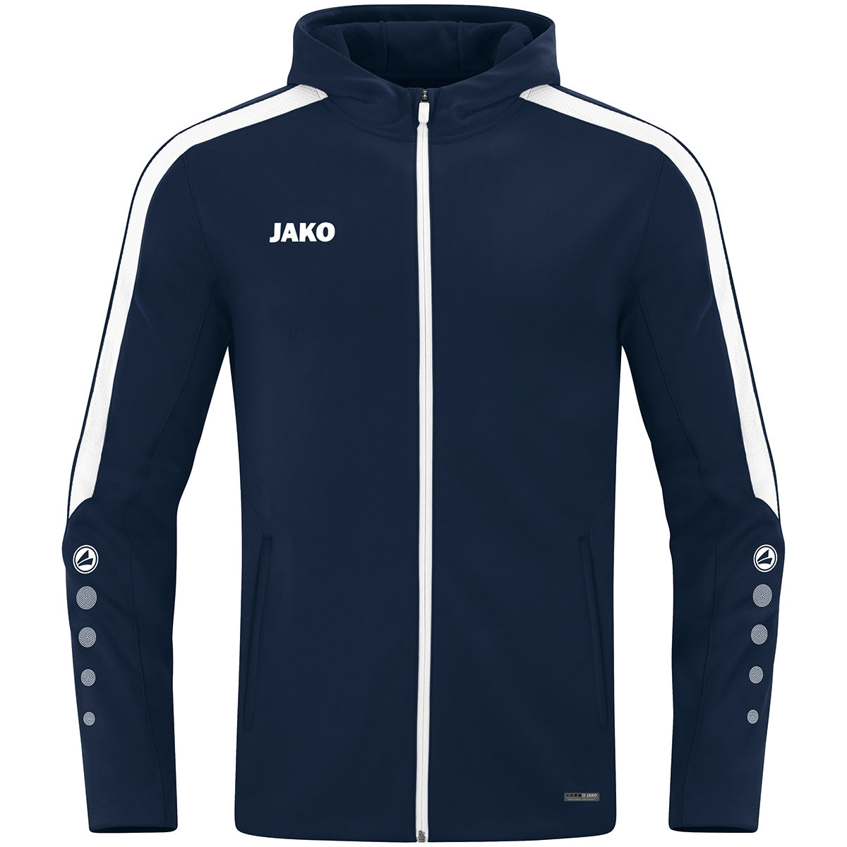 JAKO Kapuzenjacke Power – Blau (900) (vorne)