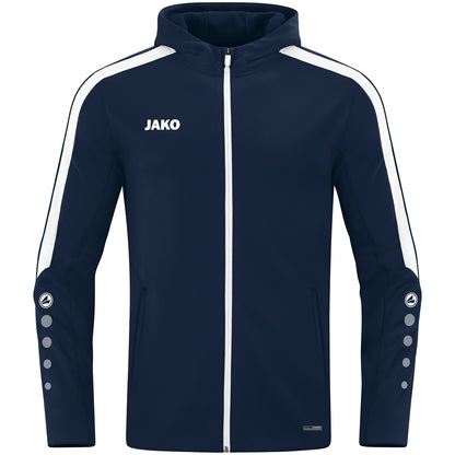 JAKO Kapuzenjacke Power – Blau (900) (vorne)