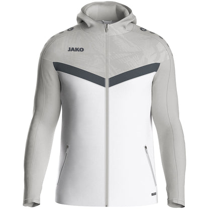 JAKO Kapuzenjacke Iconic – Weiß (vorne)