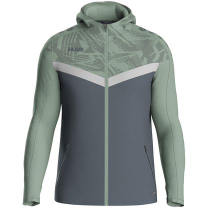 JAKO Kapuzenjacke Iconic – Grau (852) (vorne)
