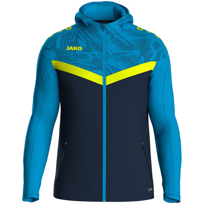JAKO Kapuzenjacke Iconic – Blau (914) (vorne)