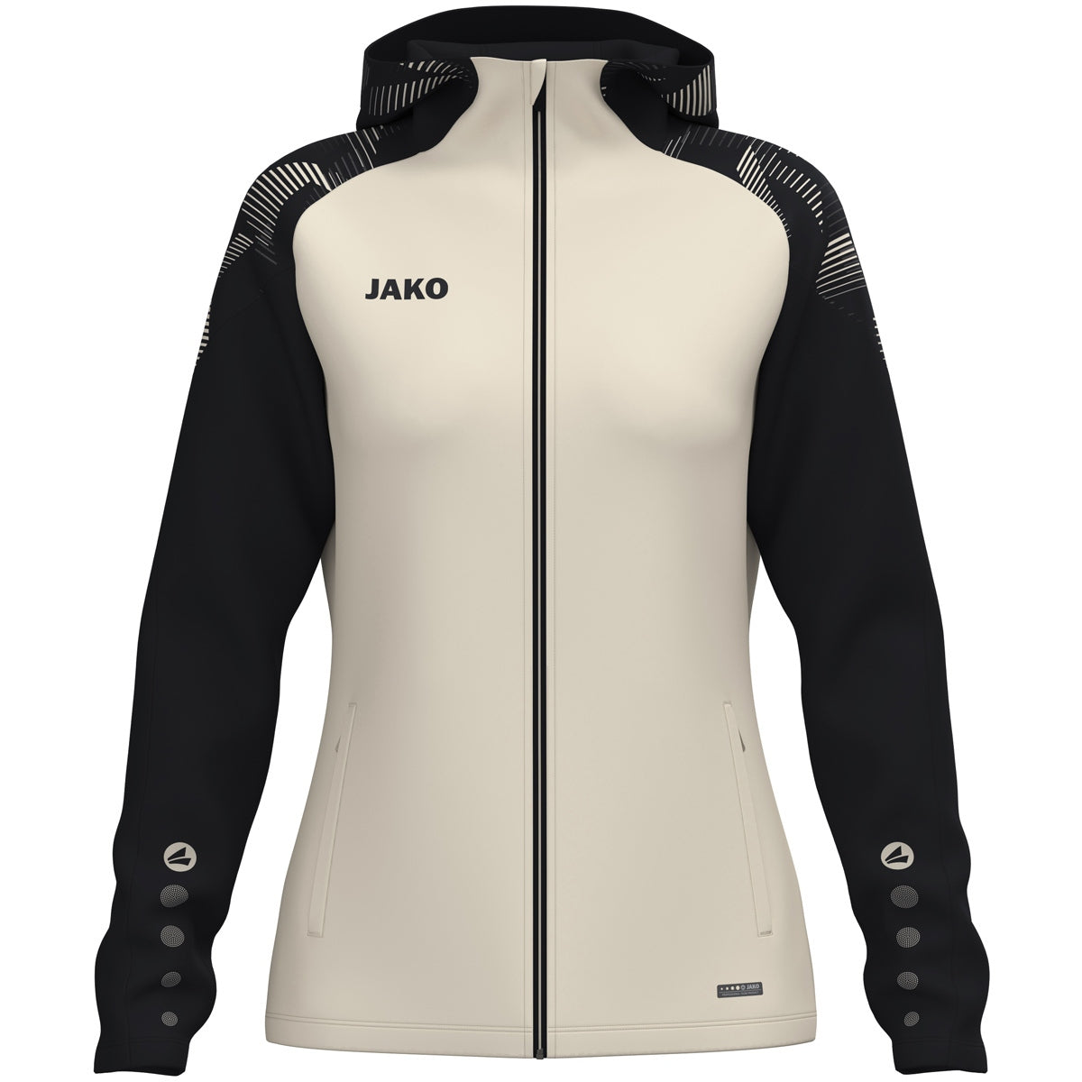 JAKO Kapuzenjacke Sonic Damen – Weiß (035) (vorne)