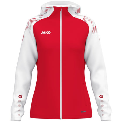 JAKO Kapuzenjacke Sonic Damen – Rot (vorne)