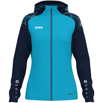 JAKO Kapuzenjacke Sonic Damen – Blau (276) (vorne)