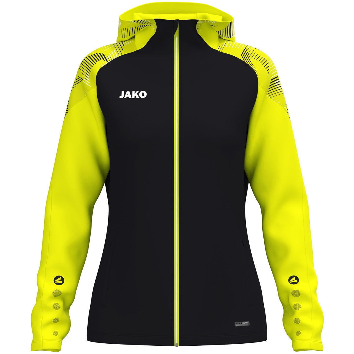 JAKO Kapuzenjacke Sonic Damen – Schwarz (819) (vorne)