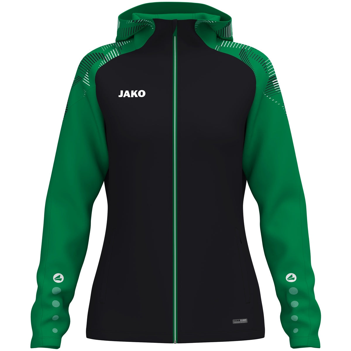JAKO Kapuzenjacke Sonic Damen – Schwarz (827) (vorne)