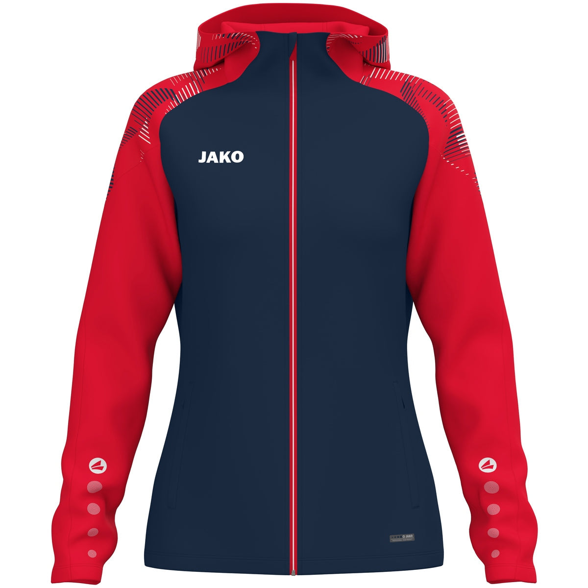 JAKO Kapuzenjacke Sonic Damen – Blau (909) (vorne)