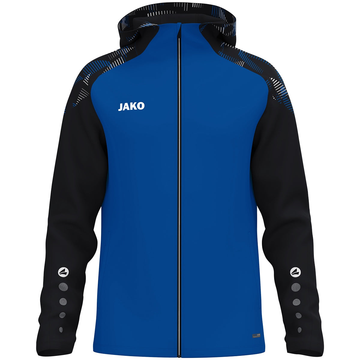 JAKO Kapuzenjacke Sonic – Blau (408) (vorne)