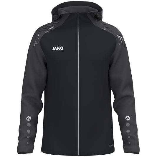 JAKO Kapuzenjacke Sonic – Schwarz (801) (vorne)