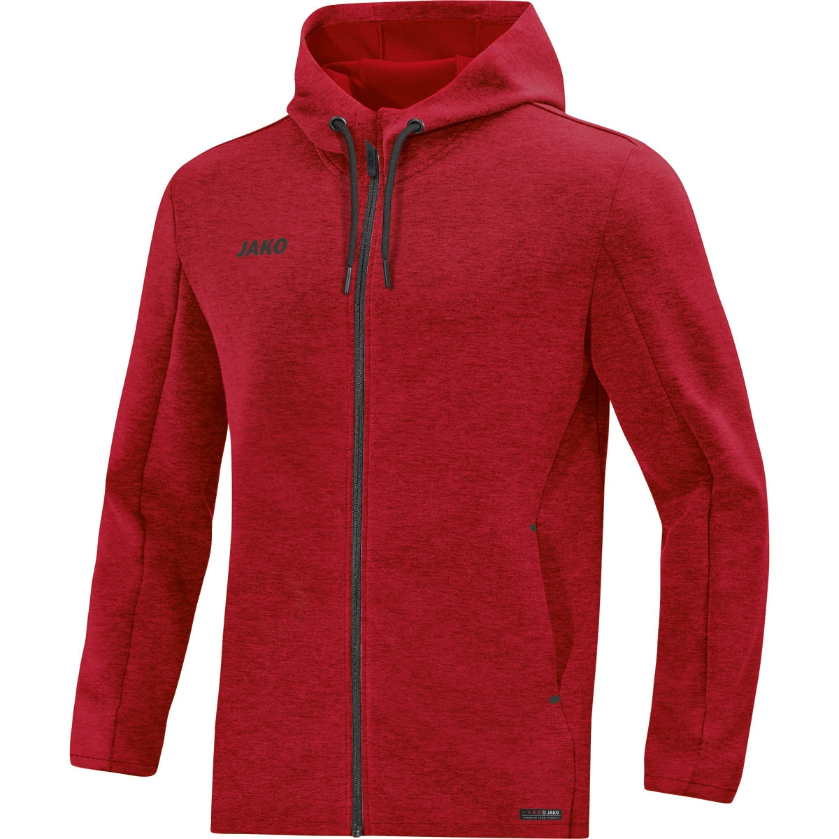 JAKO Kapuzenjacke Premium Basics – Rot (vorne)