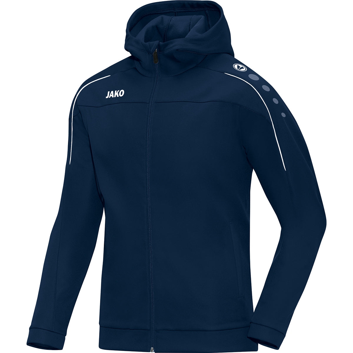 JAKO Kapuzenjacke Classico – Blau (09) (vorne)