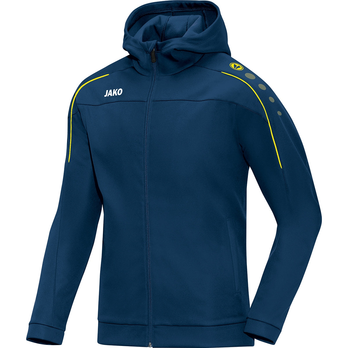 JAKO Kapuzenjacke Classico – Blau (42) (vorne)
