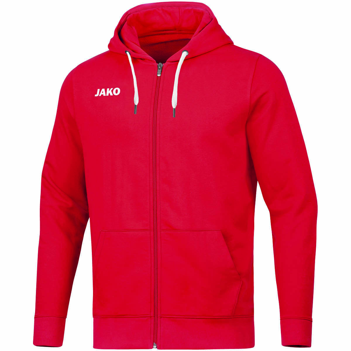 JAKO Kapuzenjacke Base – Rot (vorne)