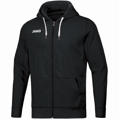 JAKO Kapuzenjacke Base – Schwarz (vorne)