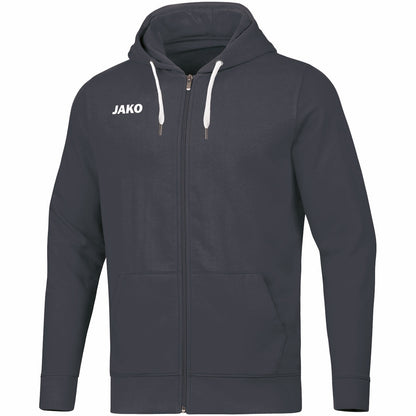 JAKO Kapuzenjacke Base – Grau (21) (vorne)