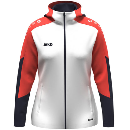 JAKO Kapuzenjacke Dynamic Damen – Weiß (vorne)