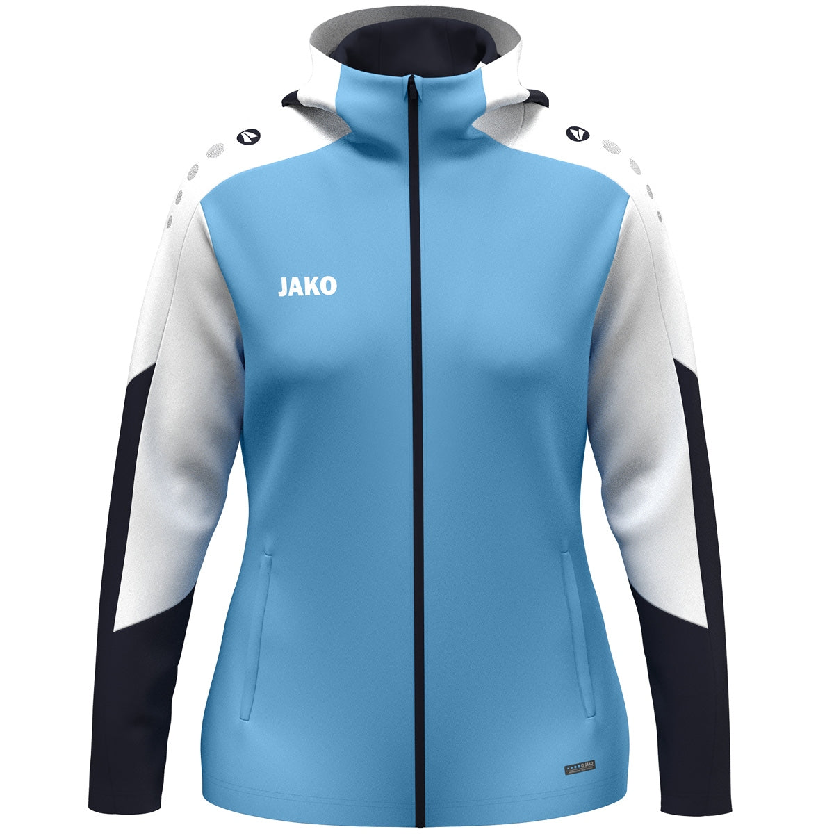 JAKO Kapuzenjacke Dynamic Damen – Blau (431) (vorne)