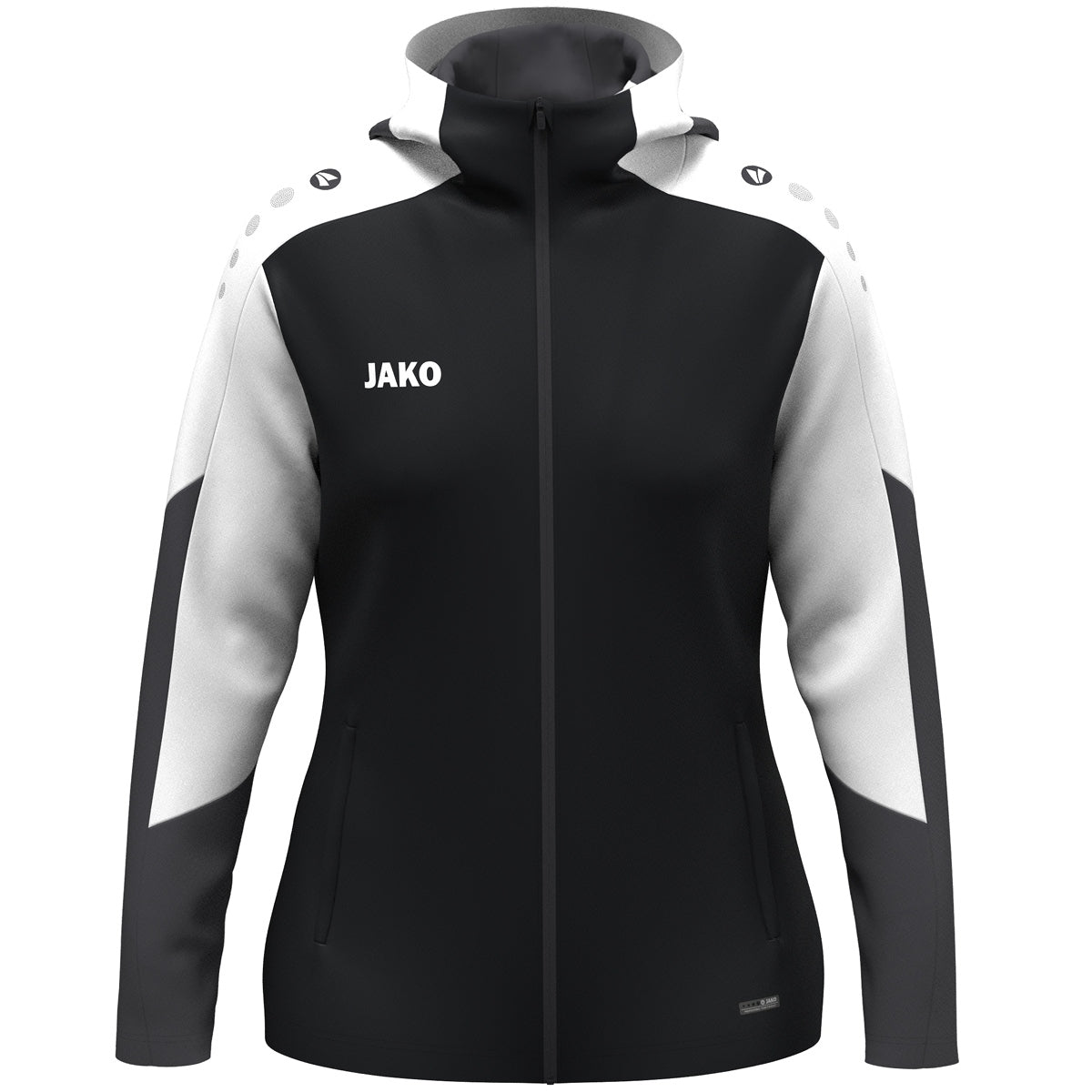 JAKO Kapuzenjacke Dynamic Damen – Schwarz (vorne)